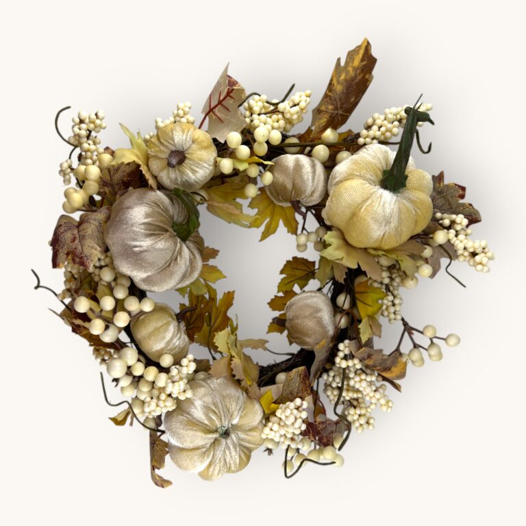 Wianek jesienny z dyniami 45cm – sztucz. rośl.