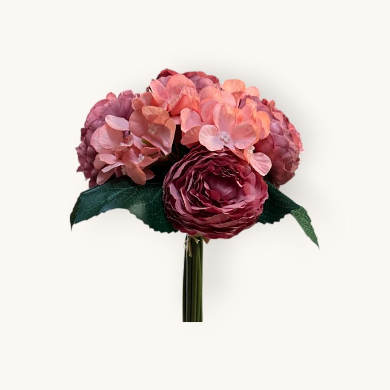 BUKIECIK RÓŻY Z HORTENSJĄ 25 CM